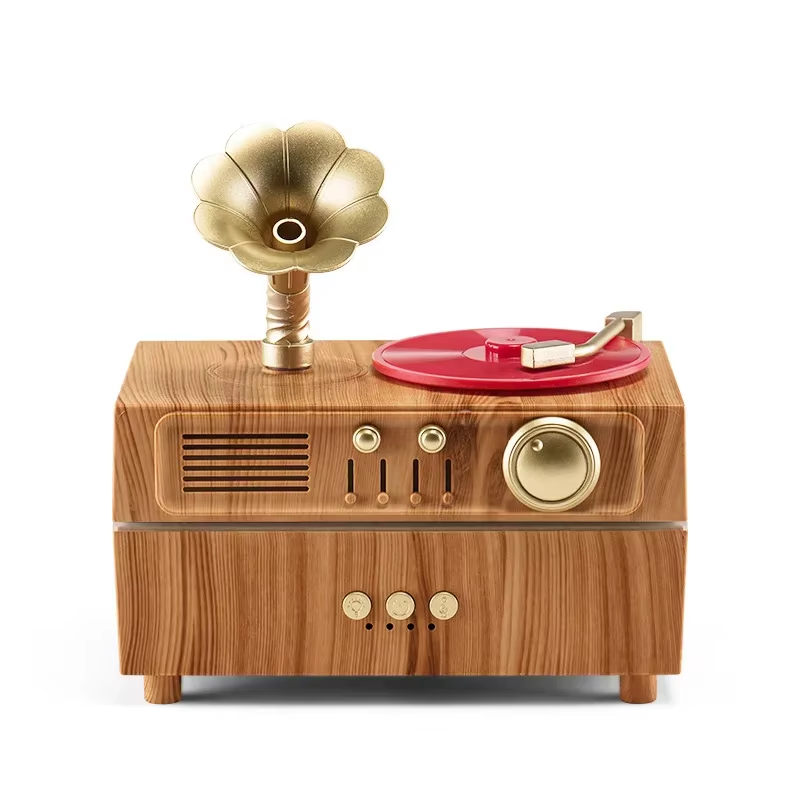 Aroma Diffuser Bluetooth Led - Vintage Gramophone Aroma Diffuser Bluetooth Speaker
