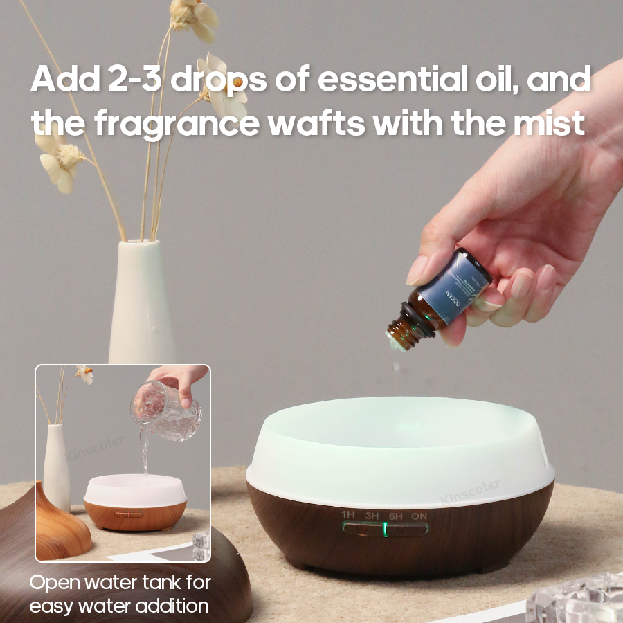 KINSCOTER Wood Grain Aromather - Essential Oil Diffuser Humidifier Combo 评论和价格