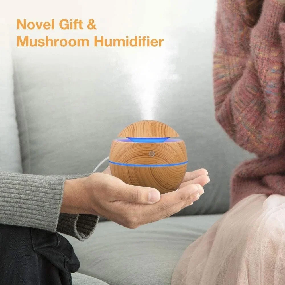 Mini Woodgrain Ultrasonic USB  - Essential Oil Diffuser Humidifier Combo 评论和价格
