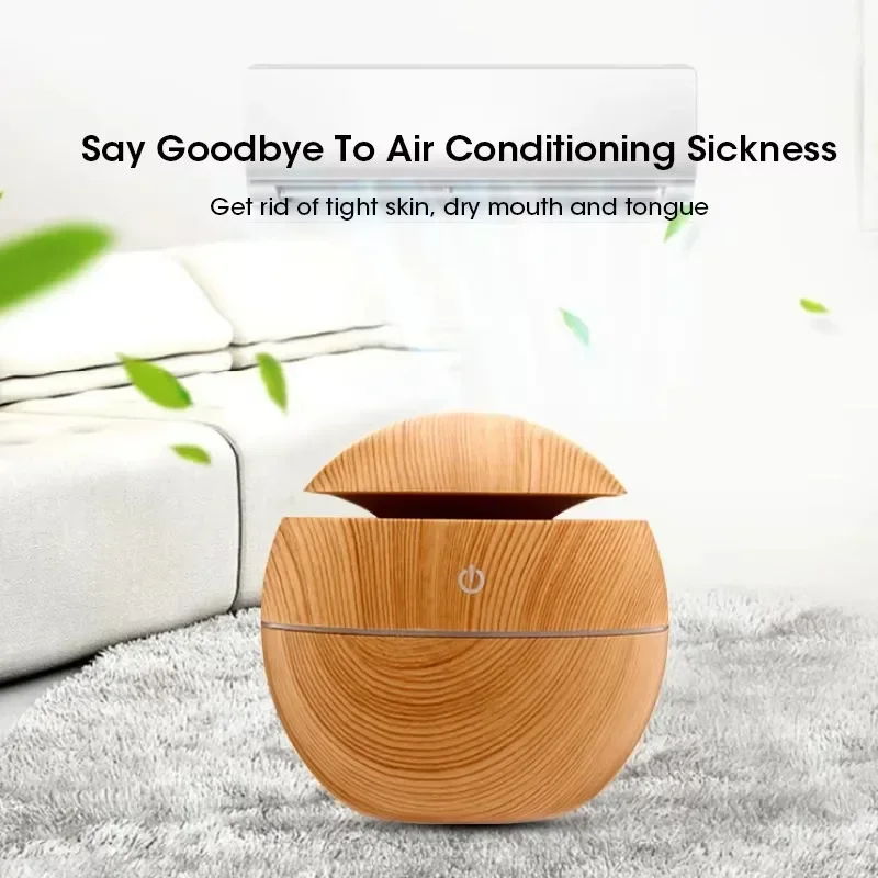 Mini Woodgrain Ultrasonic USB  - Essential Oil Diffuser Humidifier Combo 评论和价格