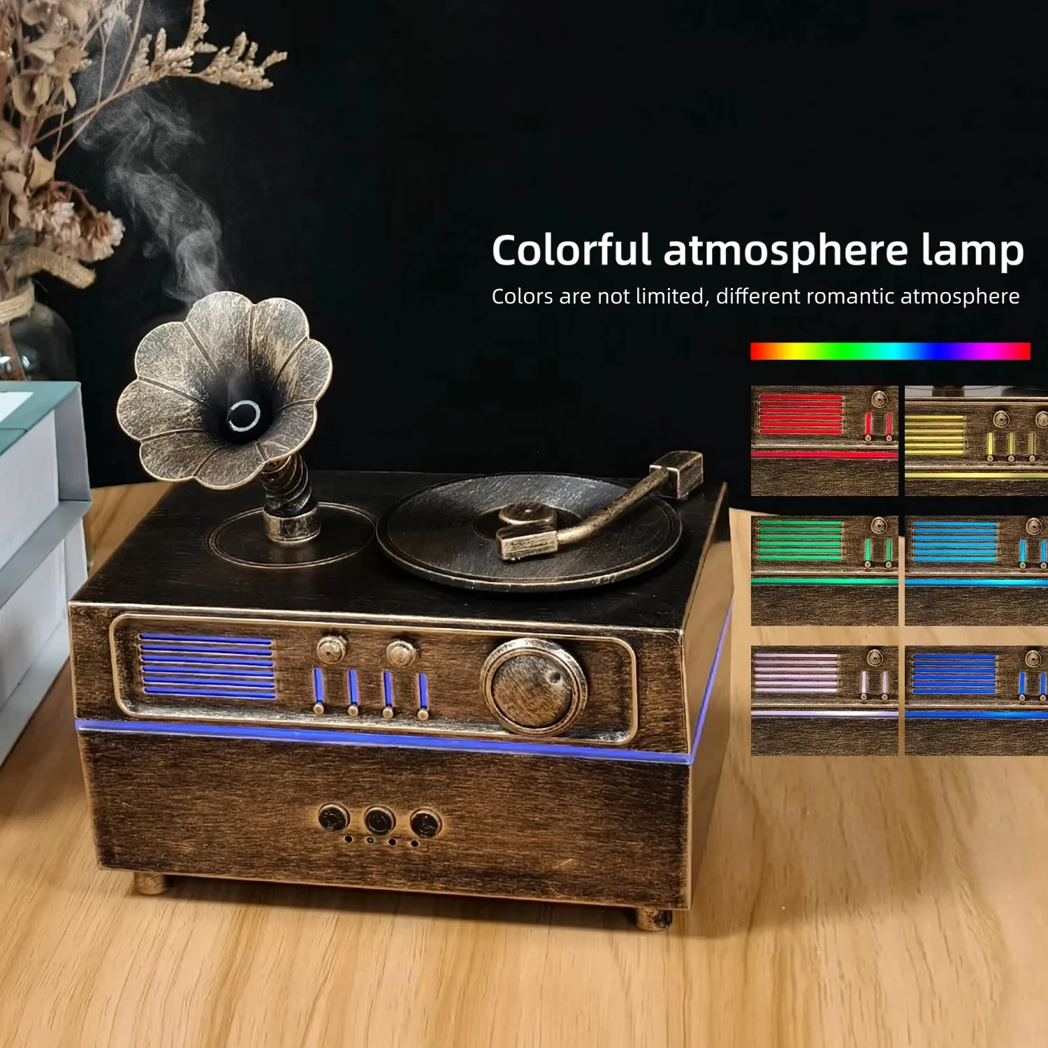 Vintage Gramophone Aroma Diffu - Aroma Diffuser Bluetooth Led 评论和价格