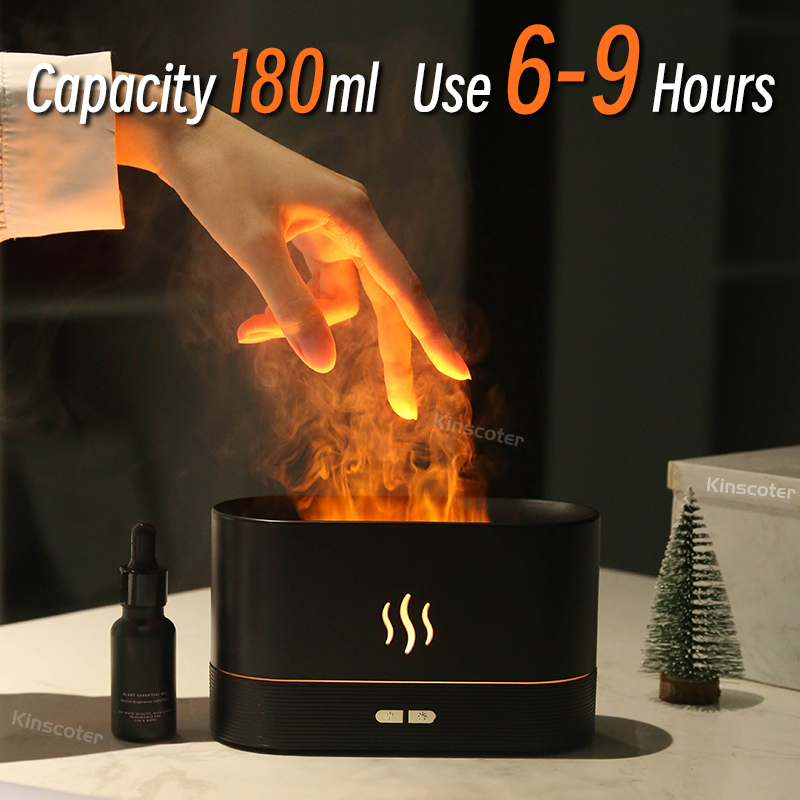 USB Desktop Flame Aroma Diffus - Essential Oil Diffuser Humidifier Combo 评论和价格