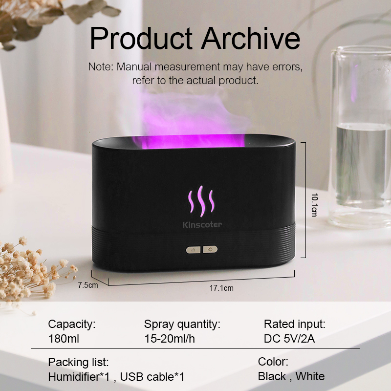 USB Desktop Flame Aroma Diffus - Essential Oil Diffuser Humidifier Combo 评论和价格