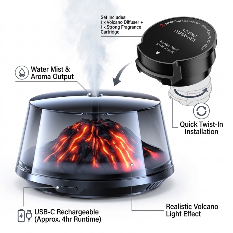 USB Car Air Diffuser Volcano M - Car Aroma Diffuser Usb 评论和价格